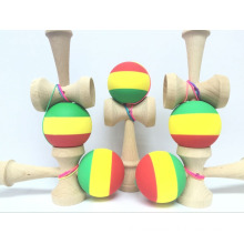 New Style Stripe 3 Colors Rubber Paint Kendama for wholesale